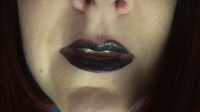 Black Lipstick and Tongue Tease - Bold and Seductive