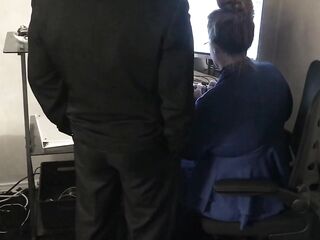 Aged Office Floozy Cheats With Ebony Employee At Work