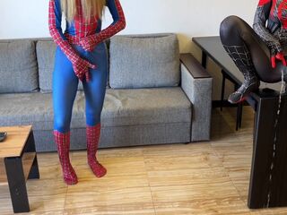 - Oh, no, I was bitten by a ebony spider! - And I was bitten by a red one. Let's squirt!