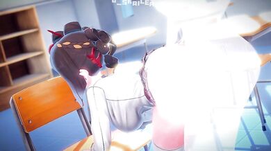 Genshin Impact slut Chiori squirmed in cartoon bigness