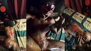 Ebony ass shaking from bbc stretching tight pussy until she burns squirts hurts so good