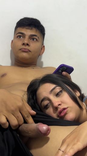 I surprised my big ass stepsister while we were watching a movie, I put my huge cock in her mouth and she sucked it&hellip;   Clip 1