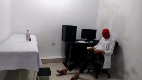 Perverted doctor masturbates after treating a cute patient