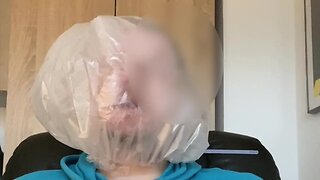 Heavy latex breathplay christmas eve trashbag training 208 seconds - breathe control