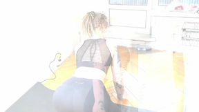 Riding on hard dick is part of training! She gets inside pussy stretching