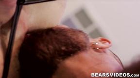 ”Horny bottom Dusty Williams moans during rough throatfuck”