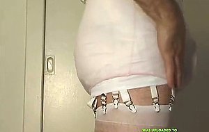 Dyanne JO in 20-garter girdle -- Cum Drops Keep Falling!!