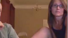 Webcam reveals the cock sucking skills of my nerdy wife