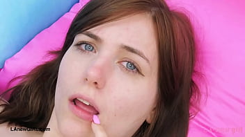 Natural brunette with a soft look shows her sexy body