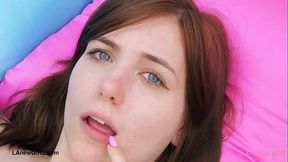 Natural brunette with a soft look shows her sexy body