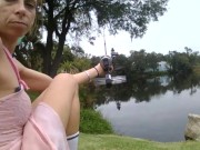 mollys public up skirt no panties n fishing