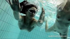 Loris and Okunewa swimming lesbians underwater
