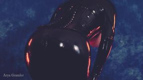 Latex Bondage: Blonde Rubber Mistress dominates and teases
