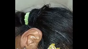 Busty black babe gives sloppy blowjob and gulps his load