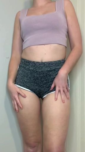 Female Onlyfans Model in Sports Bra and Shorts