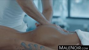 MaleNoir.com - Black youngster rimmed and ass fucked by big cocked masseur deep and r