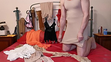 Sissy Slut Working Out Not to Cum for as Long as Possible before forthcoming Evening