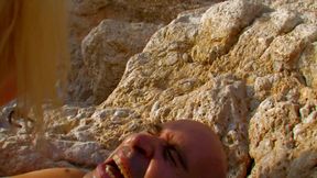 Amazing naked blonde on the beach ass fucked by a big cock