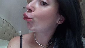 upturned lips