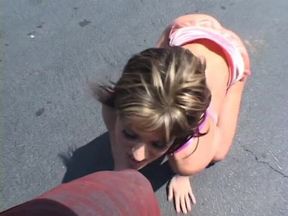Horny whore outdoor anal sex