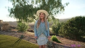 Cowgirl Blake Blossom Teases With Her Tits Outdoors