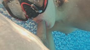 THE BEST SWIMMING CLASS SUCKING A COCK IN THE POOL