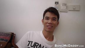 My Asian stepson Max is so happy when I drill his asshole deeply