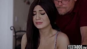 Desperate big ass teen step daughter has to let stepfather fuck her hardcore