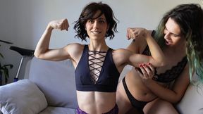 4K - Strong Muscle Worship - Laura Ropes Worships Gia Green Muscles with Muscle Domination, Goddess Worship and Muscle Fetish