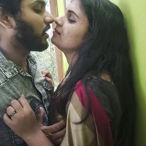 Saree romance part 1 Long lip lock, Vaishnavy and Sharun Raj hot saree long lip lock romance, Mallu couple hot kiss romance