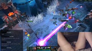 Girl plays League of Legends with Vibrator slowly massaging her clit
