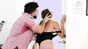 ”MILF Havana Bleu gagged before doggy & rough prick riding”