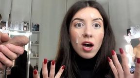 Cumwalk in Public Covered in Sperm - Ruined Makeup Facial