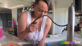 Big-Titted Housegirl's Solo Orgasm On Webcam