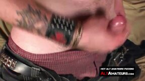 ”Lusty ginger homosexual punk plays with his bushy dick”