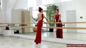 Red dressed teen Zadornaya is a pro