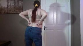 MILF Haley stripping jeans and underwear