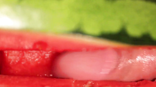 water melon cum - fucking a melon and cumming 3