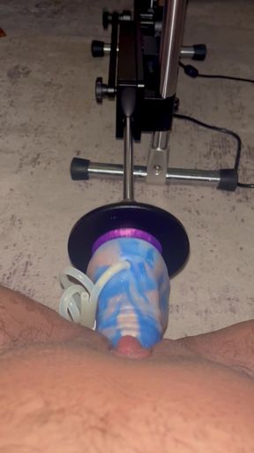 Shaved babe gets fucked by a bad dragon toy