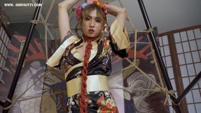 Japan Sexy Kimono Geisha Dancing With Rope Show With Abby Kitty