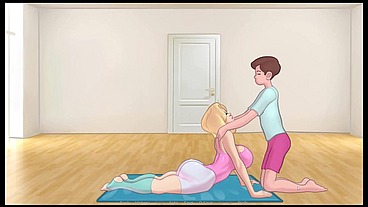 SexNote [ Taboo Hentai game PornPlay ] Ep.22 accidental boner during Yoga with my step aunt