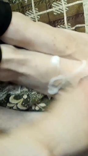 My stepbrother cum on my feet! Real home video   Clip 2