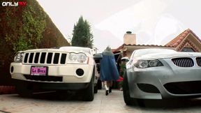 Bosomy Veronica Rayne fucking two strangers outdoors