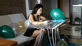 Very busy girl popping 4K UHD