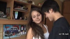 Barely legal GF gets smashed in her clenching hole