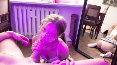 I asked a friend to practice giving a Blowjob - Bunny Rabbits