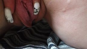 Inga Devil with big nails plays with her pink pussy