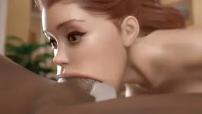 Black stud's massive cock in white girl's mouth