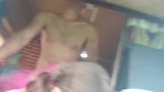 Stepdad surprises stepdaughter with a dildo. He gives her lessons on condom use, POV Alma sol