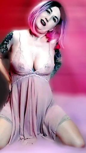Lady Angela Big Natural Boobs Jerk off Encouragement Tattooed Goddess Nylon Feet